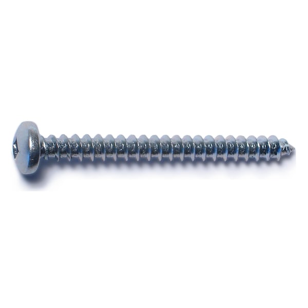 Midwest Fastener Sheet Metal Screw, #10 x 2 in, Zinc Plated Steel Pan Head Square Drive, 100 PK 08728 - main